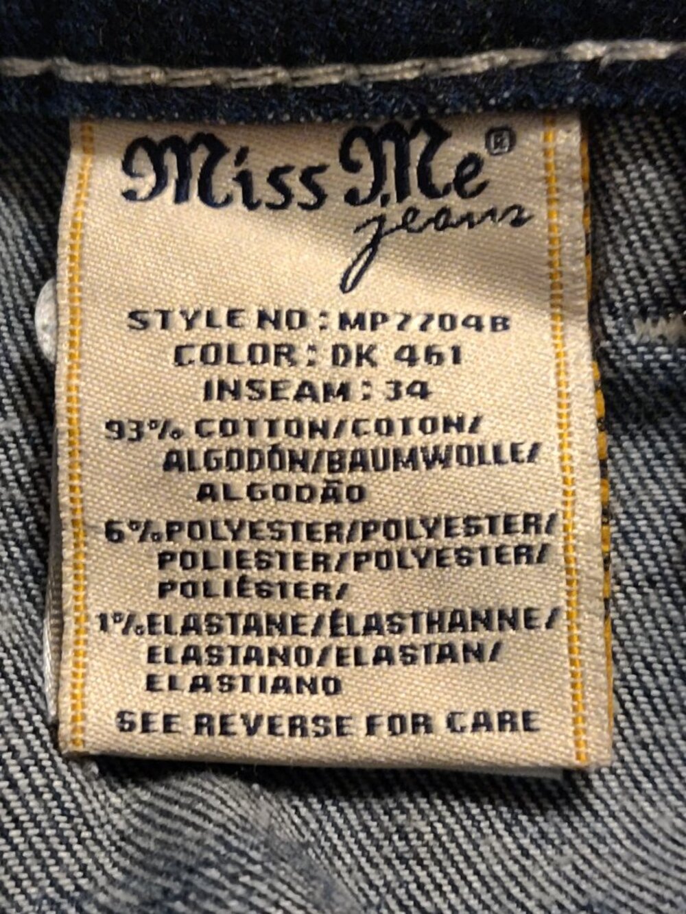 Miss Me Mid Rise Boot Cut Flap Pocket Embellished Jeans Size 32 - Picture 4 of 8
